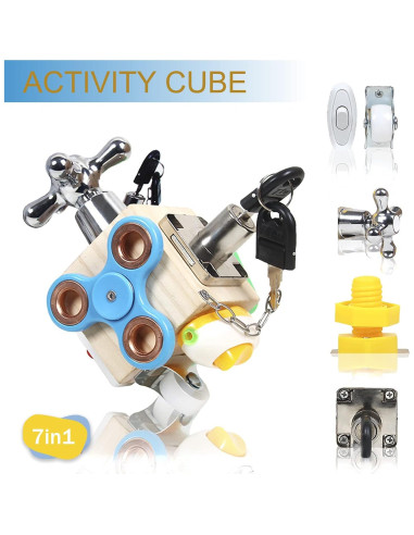 Cubo de Actividades Montessori Twood 7 en 1 para Niños