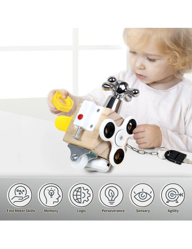 Cubo de Actividades Montessori Twood 7 en 1 para Niños