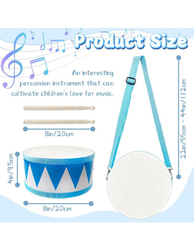 Juego de Tambores de Madera Xeehwb 20 cm para Niños