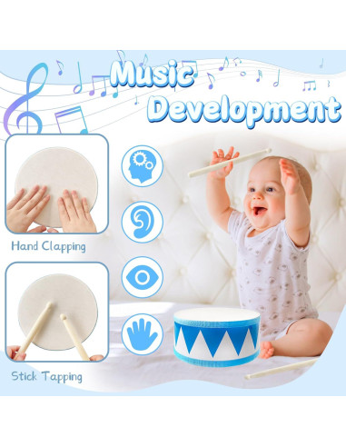 Juego de Tambores de Madera Xeehwb 20 cm para Niños