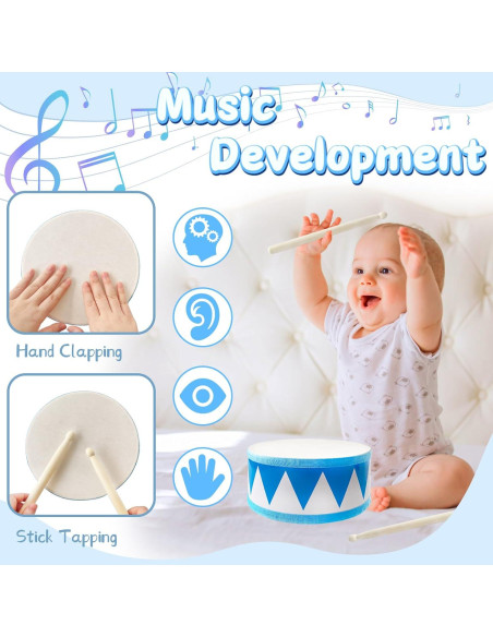 Juego de Tambores de Madera Xeehwb 20 cm para Niños