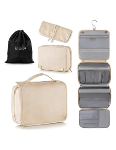 Bolsa de Aseo Colgante Elviros Beige 3 en 1 Impermeable