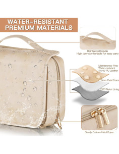 Bolsa de Aseo Colgante Elviros Beige 3 en 1 Impermeable 2