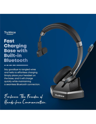 Auriculares Inalámbricos TruVoice BT55 con Micrófono y Cancelación de Ruido