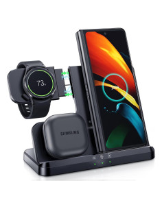 Cargador Inalámbrico 3 en 1 LK para Samsung Galaxy y Watch Negro