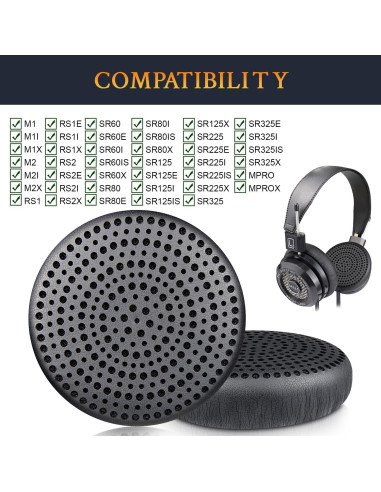 Almohadillas de Repuesto SOULWIT para Auriculares RS1, RS2, M1, M2 - Negro