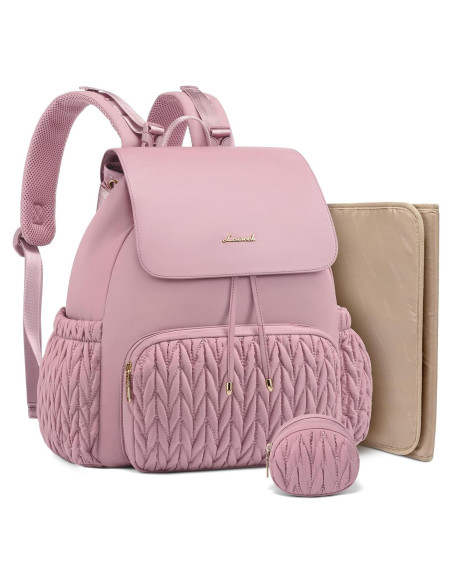 Mochila para Pañales LOVEVOOK Rosa 21L Resistente al Agua