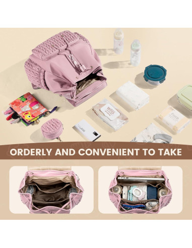 Mochila para Pañales LOVEVOOK Rosa 21L Resistente al Agua