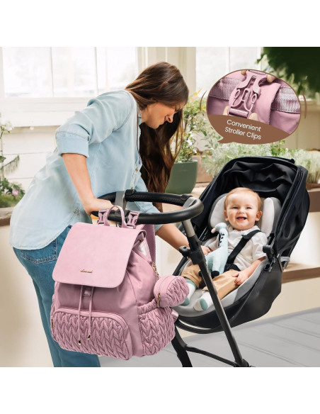 Mochila para Pañales LOVEVOOK Rosa 21L Resistente al Agua