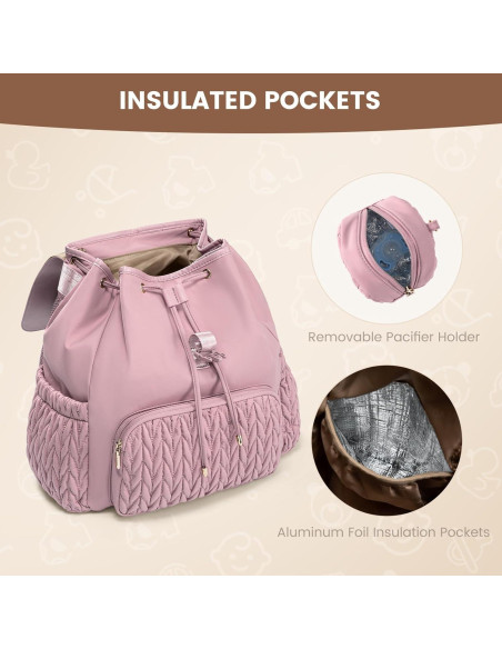 Mochila para Pañales LOVEVOOK Rosa 21L Resistente al Agua