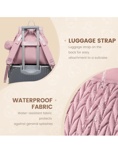 Mochila para Pañales LOVEVOOK Rosa 21L Resistente al Agua