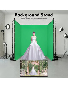 Soporte de Fondo Plegable IOENC 4x2.4m con Tela Verde 2