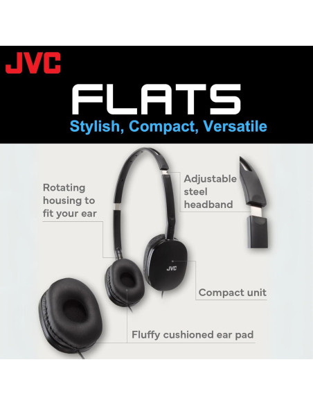 Auriculares JVC HAS160 Flats On-Ear con cable 30mm - Plegables