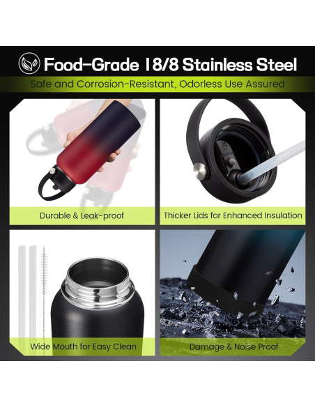 Botella de Agua Aislada 0.91L ICIOI - Frío 48h, Caliente 24h