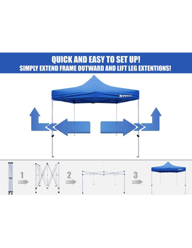 Carpa GigaTent Clásico 3x3m Altura Ajustable 330cm Blanca