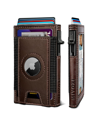 Billetera Airtag para hombres con bloqueo RFID - Minimalista 7-9 tarjetas