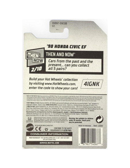 Hot Wheels Honda Civic EF '90 Entonces y Ahora 2/10