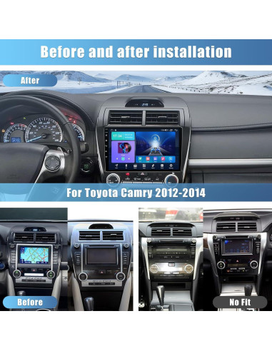 Estéreo de Coche OMYOPY 10.2" Android 13 para Toyota Camry 2012-2014