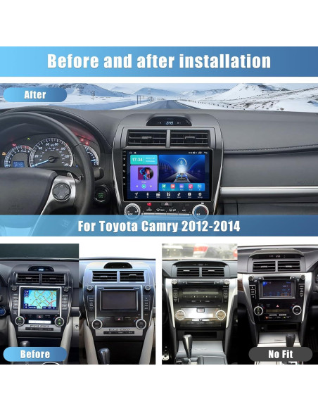 Estéreo de Coche OMYOPY 10.2" Android 13 para Toyota Camry 2012-2014