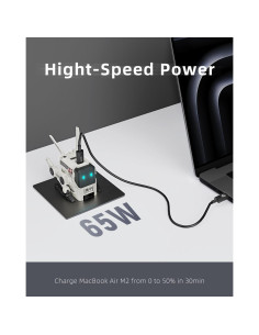 Cargador Rápido 65W USB-C Gravastar Alpha65 Blanco 2