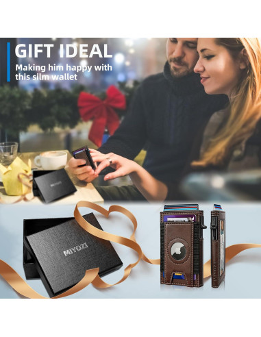 Billetera Airtag para hombres con bloqueo RFID - Minimalista 7-9 tarjetas