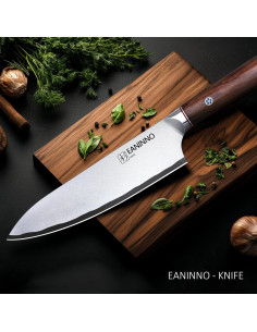 Cuchillo de Chef EANINNO 20.32 cm Acero Inoxidable Alto Carbono 2