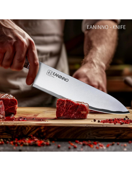 Cuchillo de Chef EANINNO 20.32 cm Acero Inoxidable Alto Carbono