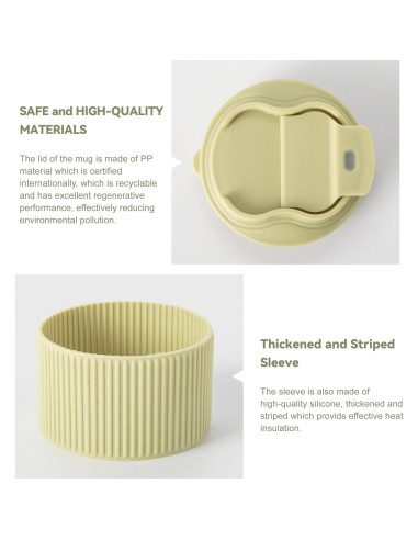 Taza de Café de Viaje TaoTaojarvie Cerámica 0.47 L Verde Claro