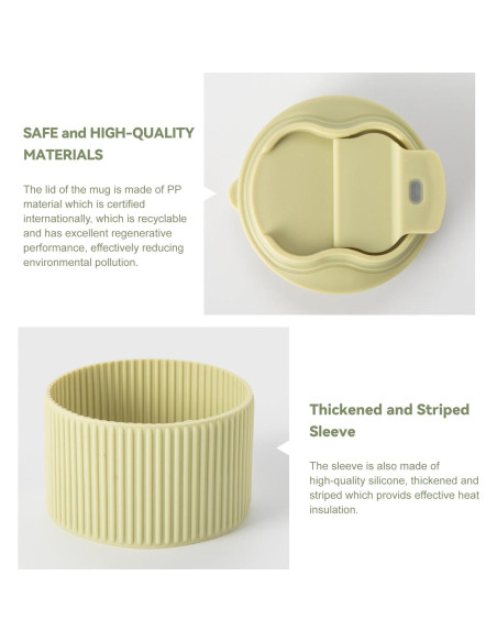 Taza de Café de Viaje TaoTaojarvie Cerámica 0.47 L Verde Claro