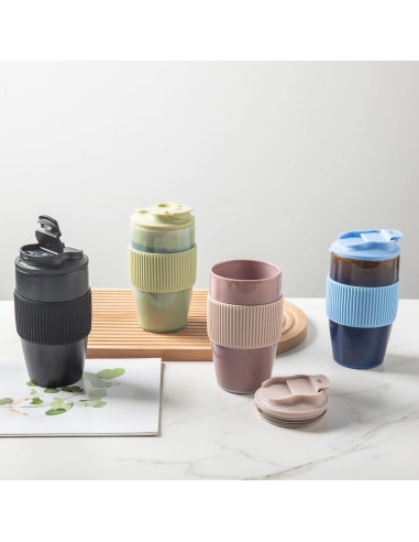 Taza de Café de Viaje TaoTaojarvie Cerámica 0.47 L Verde Claro