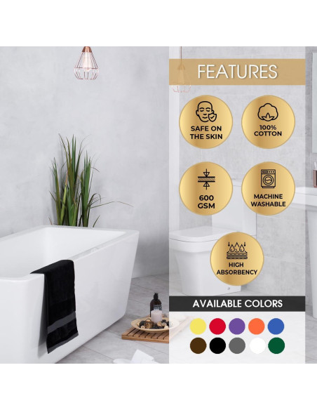 Juego de Toallas de Lujo Ample Decor 100% Algodón 6 Piezas Morado Juego de Toallas de Lujo Ample Decor 100% Algodón 6 Piezas Morado