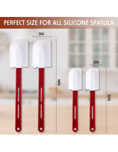 Espátulas de Silicona Norme 4 Pcs Resistentes al Calor 25-36 cm 2