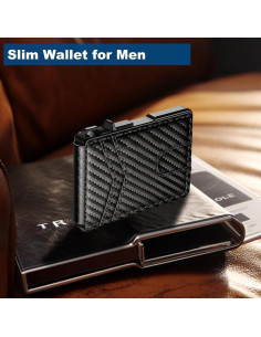 Billetera Minimalista ZALVEX Fibra de Carbono con Bloqueo RFID 2