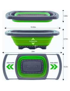 Colador Plegable de Silicona MAUCA 39x26.5 cm con Peladores 2