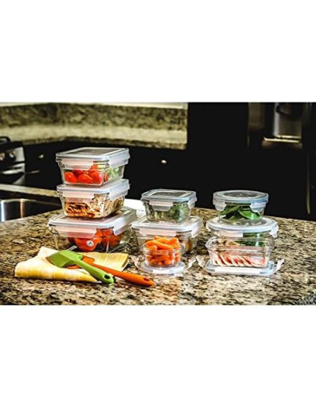 Juego de Contenedores de Vidrio Glasslock 18 Piezas Apto Horno Juego de Contenedores de Vidrio Glasslock 18 Piezas Apto Horno