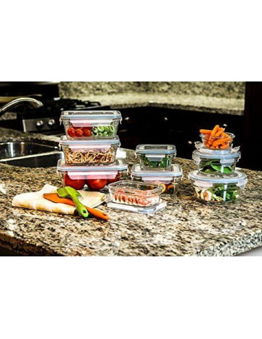 Juego de Contenedores de Vidrio Glasslock 18 Piezas Apto Horno