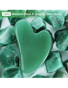 Herramienta Gua Sha Facial Jade Natural Desnice 8.5 cm 2