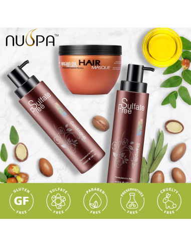 Conjunto de Cuidado del Cabello Nuspa con Aceite de Argán 1.37kg
