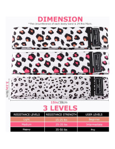 Bandas de Glúteos KRIXAM - 3 Niveles de Resistencia - Estampado Leopardo 2