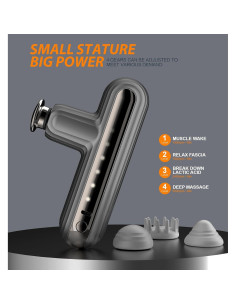 Pistola de Masaje Portátil ABPBP SK9 Mini - Tejido Profundo, 4 Cabezas 2