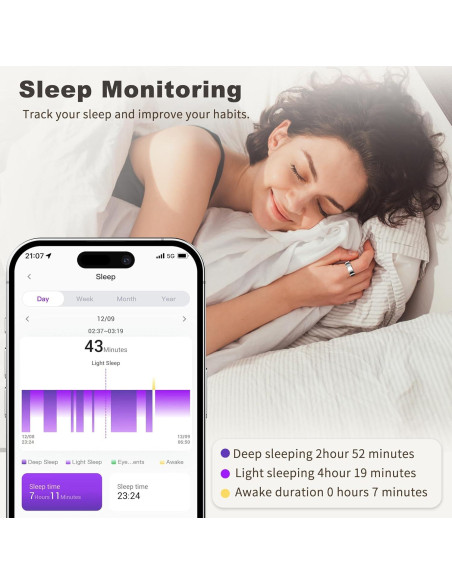 Anillo Inteligente de Salud Hunan - Monitoreo Sueño y Fitness