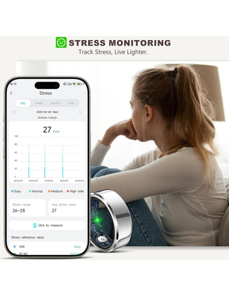 Anillo Inteligente de Salud Hunan - Monitoreo Sueño y Fitness