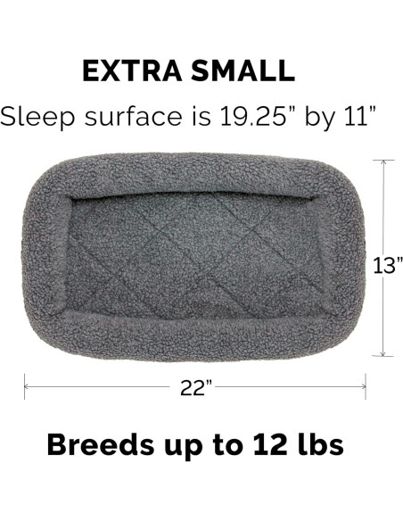 Cama para Perros Furhaven Extra Pequeña 22x13cm Lavable Gris