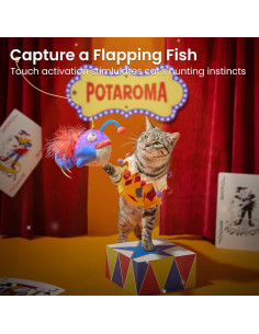 Juguete Interactivo para Gatos Potaroma Pez Aleteante 14 cm 2