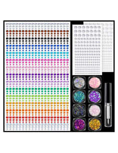 Set de Pegatinas de Gemas y Brillo Grueso BLLEBOOST - 1294 Pcs