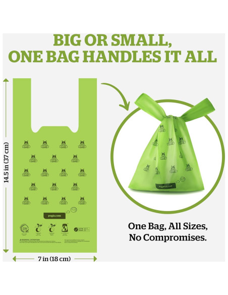 Bolsas Compostables Pogi para Desechos de Mascotas - 250 Unidades
