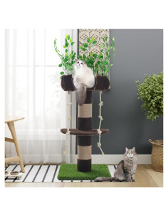 Torre para Gatos SHA CERLIN 139.7 cm con Poste Rascador
