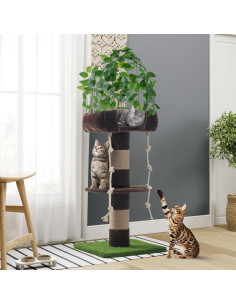 Torre para Gatos SHA CERLIN 139.7 cm con Poste Rascador 2