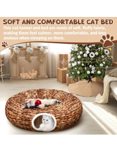 Cueva Donut para Gatos Soulchen Navidad 91x91x25cm Marrón 2