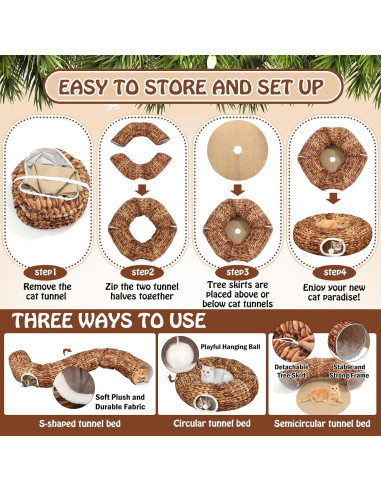 Cueva Donut para Gatos Soulchen Navidad 91x91x25cm Marrón